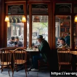 Home 22 부에노스아이레스 카페 문화 - A cozy, historic Buenos Aires café interior featuring marble tables, carved wooden chairs, and antiq...