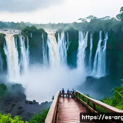 Home 33 이과수 폭포 여행 가이드 - A panoramic view of the Devil’s Throat waterfall at Iguazu National Park during early morning, showc...