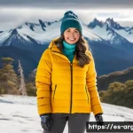 Home 19 아르헨티나 기후 및 계절별 옷차림 - A stylish young woman dressed in layered clothing suitable for Patagonia winter: wearing a warm down...